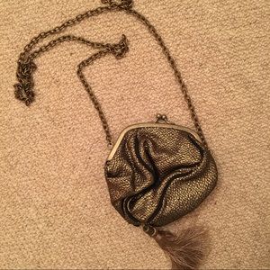 Club monaco mini purse with gold tassel